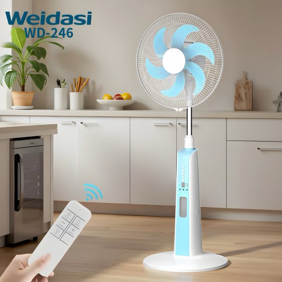 پنکه ایستاده شارژی 16 اینچ با باتری ۱۲ ولت– مدل WD-246