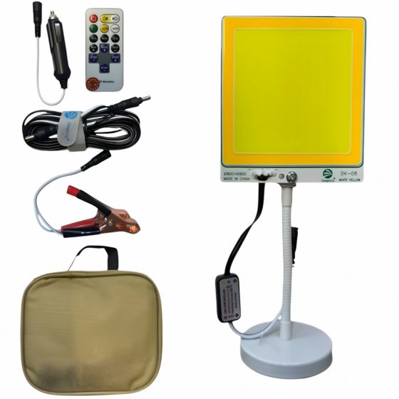 چراغ سیار خودرو 12 ولت با پایه آهنربا دار مدل DK-08 COB/50W YELLOW/WHITE