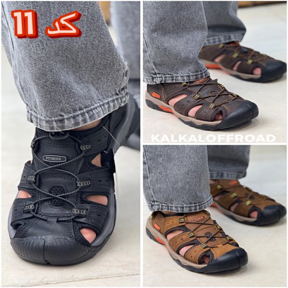 صندل آب‌نوردی مردانه فیتنس مدل K2025-11 | رویه چرم طبیعی، سایز 41 تا 45