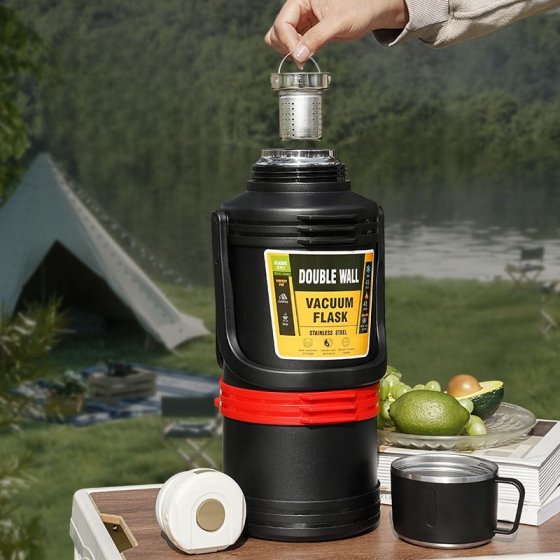 فلاسک استیل دوجداره 3000 سی‌سی جی‌کا | نگهداری آب گرم و سرد تا 24 ساعت