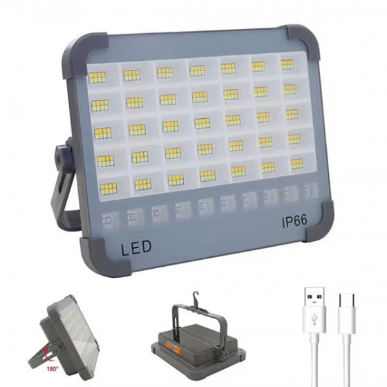 پروژکتور شارژی خورشیدی 200 وات ip66-806 (شش باتری)