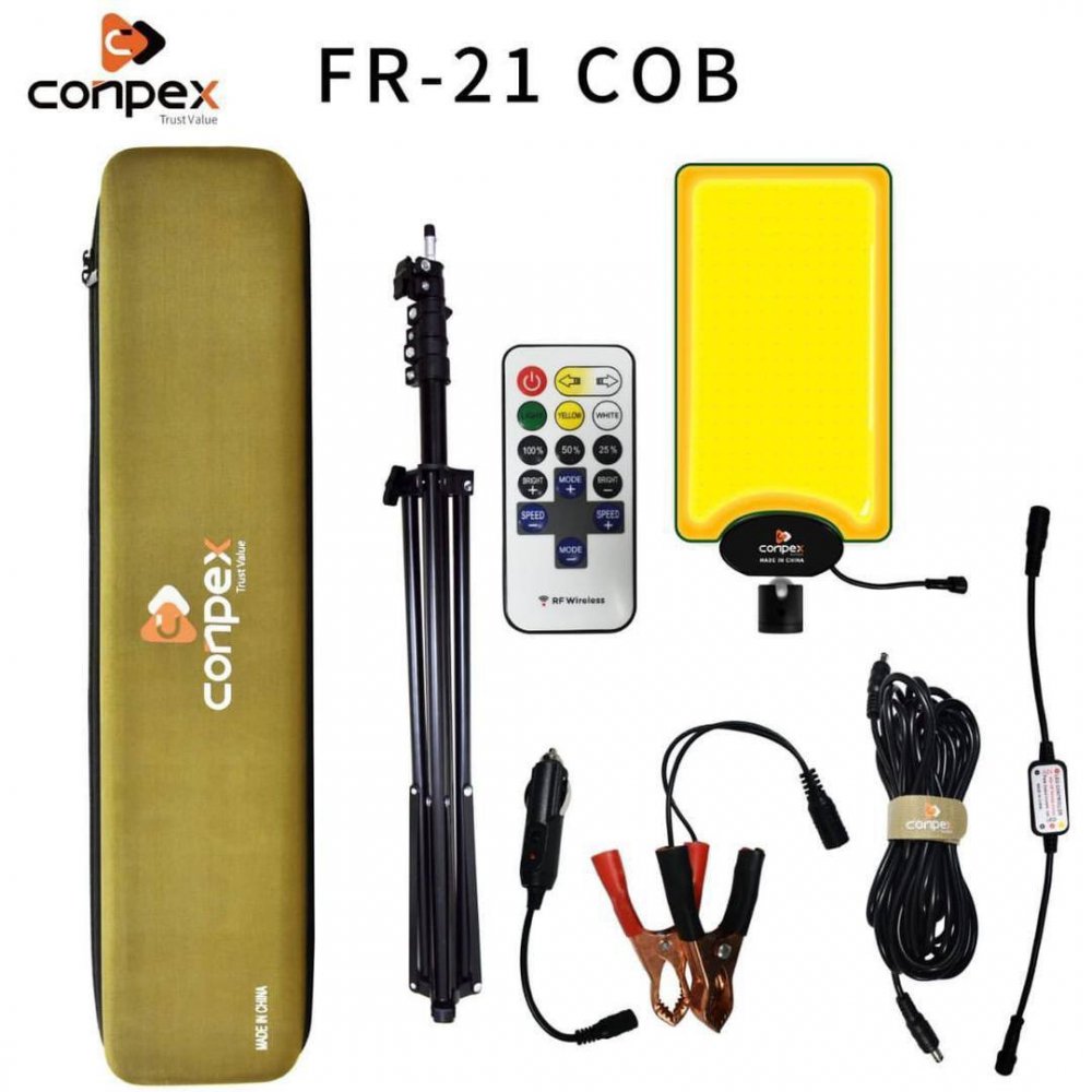 چراغ کمپینگ تک پر کانپکس مدل conpex FR-21 COB RF با سه پایه