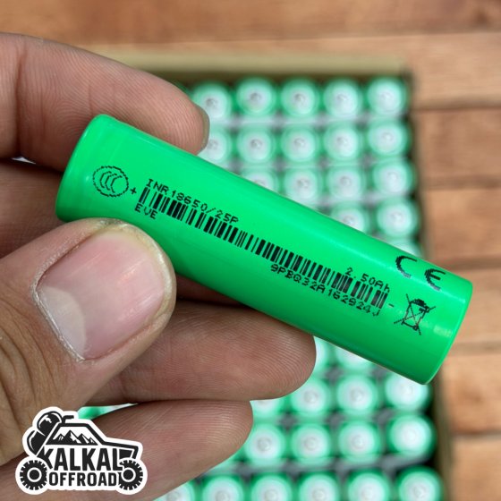 باتری لیتیوم یون 18650 EVE 25P ظرفیت 2500mAh | تخلیه 30 آمپر 12C