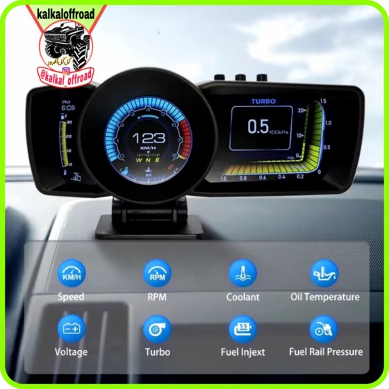 هدآپ دیسپلی مولتی گیج Tobys a600 obd2+gps