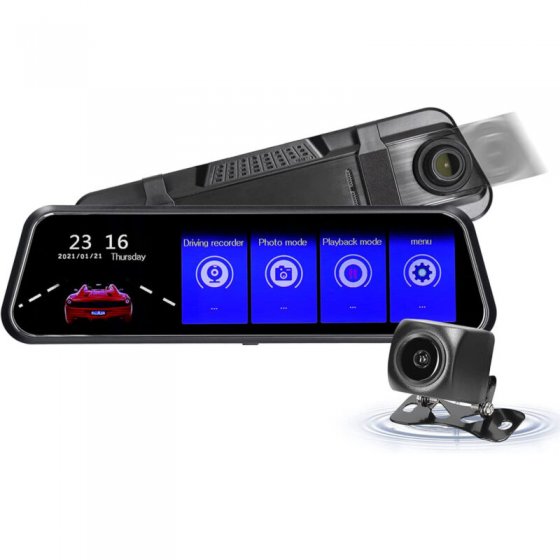 دوربین ثبت وقایع آینه ای خودرو مدل تمام صفحه لمسی 9.66 اینچی