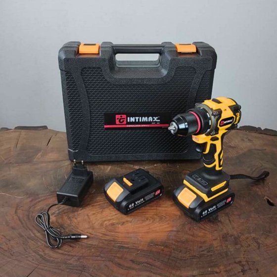 دریل پیچ بند شارژی براشلس صنعتی 68 ولت با لوازم اینتیمکس مدل 0927